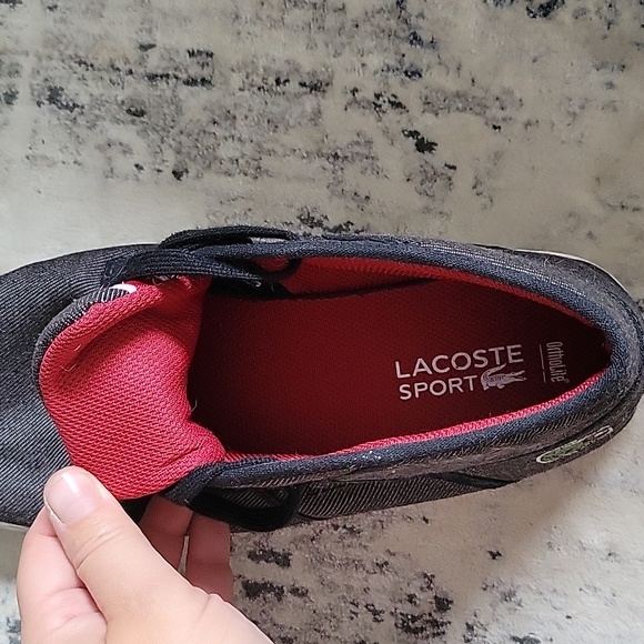 Men's grey Lacoste canvas shoes - Picture 4 of 8